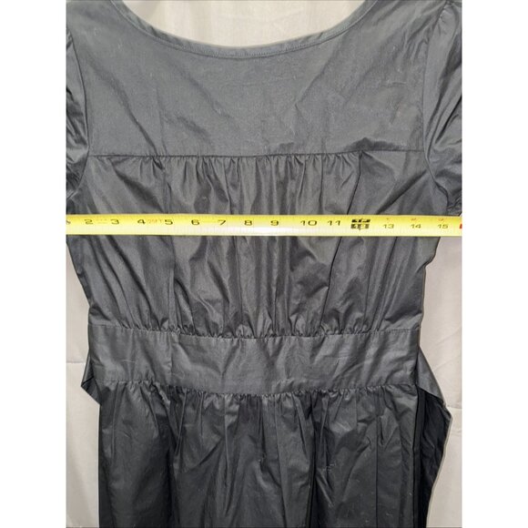 Theory Midi Dress Women’s Size 4 Tie Back Backless Black 100% Cotton - Picture 8 of 15